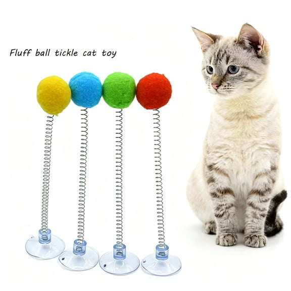100 Pack Spring Cat Balls Interactive Cat Toy - Multicolor Random Teaser Toy for Bulk Retailers