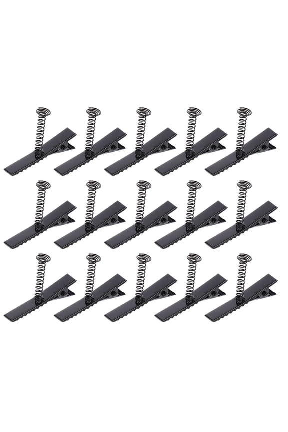 100 Pack Spring Duckbill Hair Clips, Iron Hairpins for DIY Styling, Sectioning, Coloring, Pin Curls, Black, Metal Duck Bill Clips for Salon or Home Use