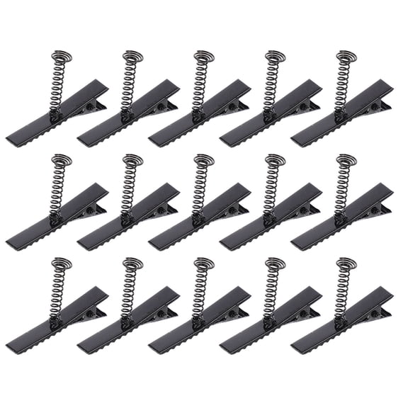 100 Pack Spring Duckbill Hair Clips, Iron Hairpins for DIY Styling, Sectioning, Coloring, Pin Curls, Black, Metal Duck Bill Clips for Salon or Home Use