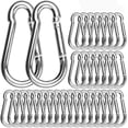 thumbnail image 1 of 100 Pack Spring Snap Hook, Carabiner Clip Galvanized Steel, Silver Quick Link Clip Keychain for Camping, Hiking, Outdoor and Gym, Small M5 Carabiners for Dog Leash & Harness, 1 of 5