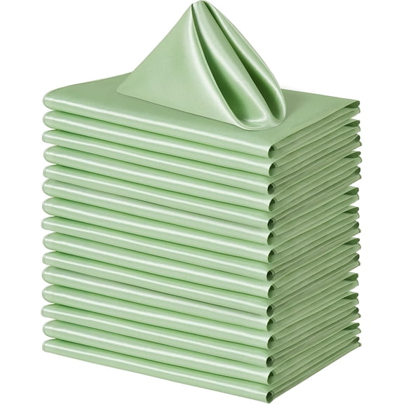 100 Pack Square Satin Dinner Napkins 20 x 20 Inches Sage Green