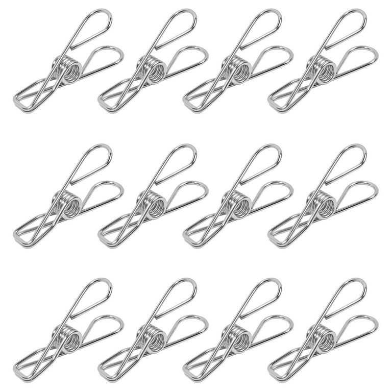 LNKOO 10 Pack Wire Clothespins Laundry Chip Clips Bulk Clothes Pins with  Heavy Duty, Durable Clamp Metal Clothes Pegs Multi-purpose for Outdoor  Clothesline Home Kitchen Travel Office Decor Food Bag 