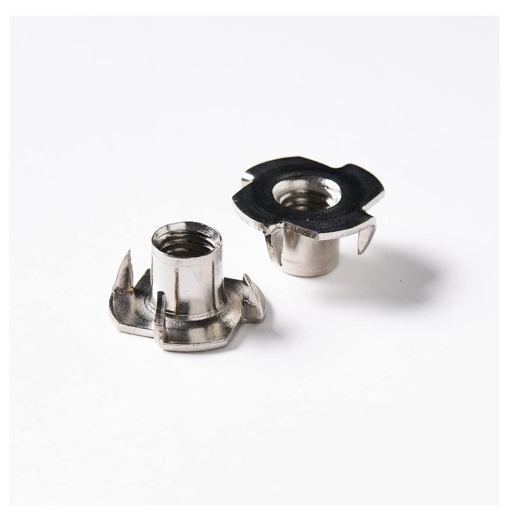 100 Pack Stainless Steel Four Pronged T-Nut | Durable Steel Hardware for Rock Climbing Holds | Easy Installation