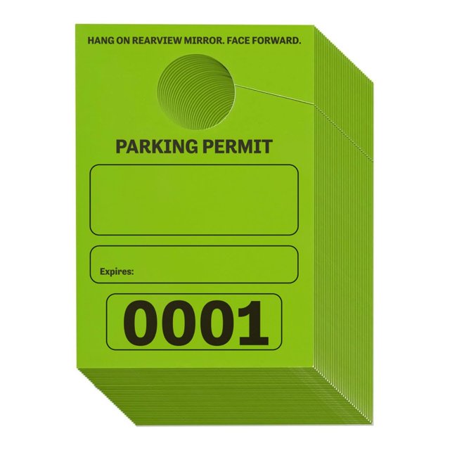 100 Pack Temporary Parking Permit Hang Tags Numbered 00010100, Hanging