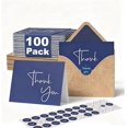 thumbnail image 1 of 100 Pack Thank You Cards With Envelopes Bulk Set & Stickers - 4x6 inch Blank Thank You Notes Bulk Box Set - Large Note Card Small Business, Wedding, Baby Shower & Bridal Shower - Navy Blue, 1 of 7