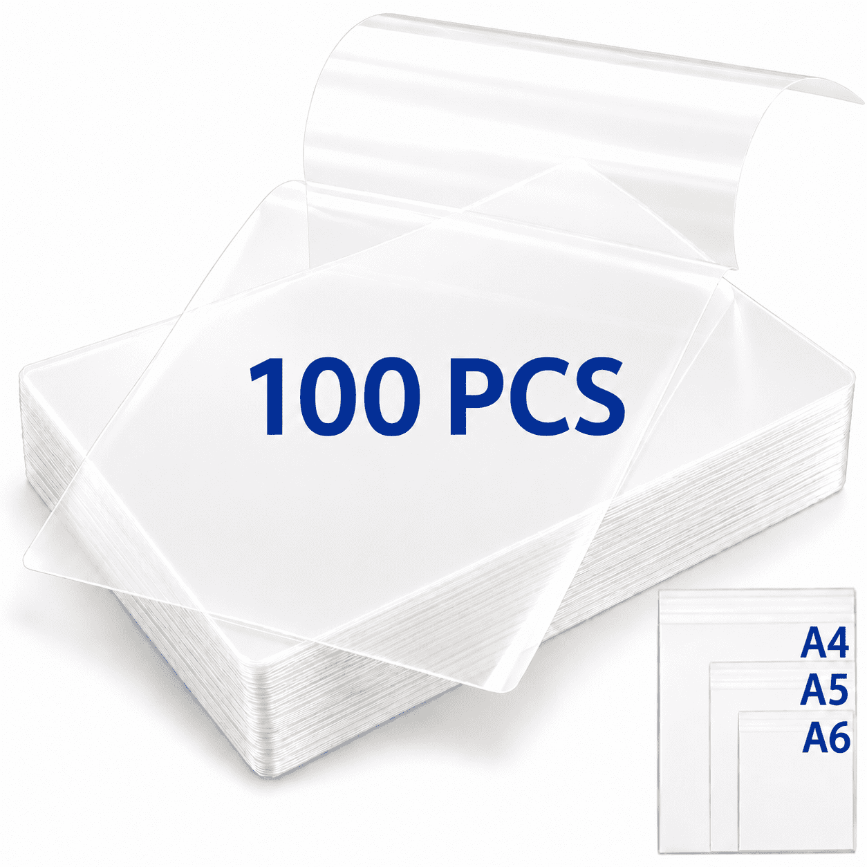 100 Pack Thermal Laminating Pouches, Clear Laminating Sheets 3Mil, A4 30 Pcs, A5 20 Pcs, A6 50 Pcs