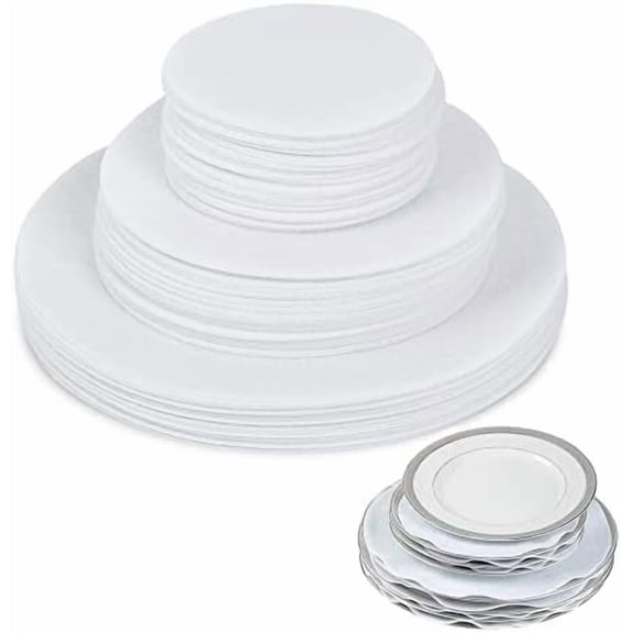 100 Pack Thick Felt Plate Dividers 3 Sizes China Dish Separators Protectors Soft Felt Plate Protectors for Protecting and Stacking Cookware Porcelain Glass Bowls Ceramics(5in, 7.5in, 1er