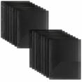 thumbnail image 1 of 100 Pack Two Pocket Plastic Translucent 3-Ring Hole Punch Folders, 11.5”L x 9.5”W for Filing / Storing Paper Work, Black, 1 of 6