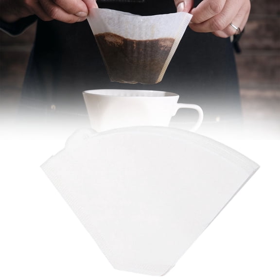 100-Pack Unbleached Coffee Filters - Natural Disposable Paper Filters for Pour Over and Drip Coffee Makers, Pure Wood Pulp Tear-Resistant, Size 01 Cone