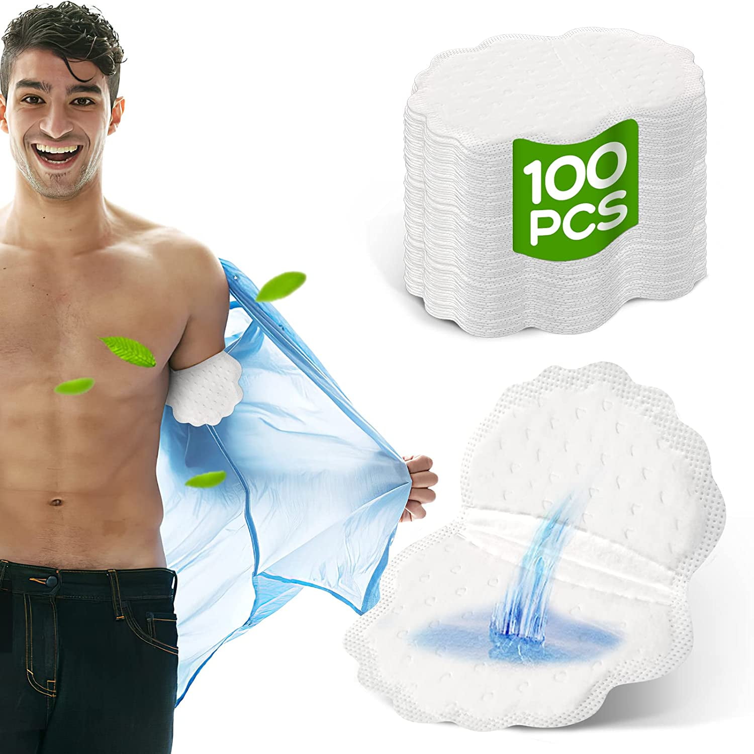 100 Pack Underarm Sweat Pads, Armpit Sweat Pads for Women and Men ...