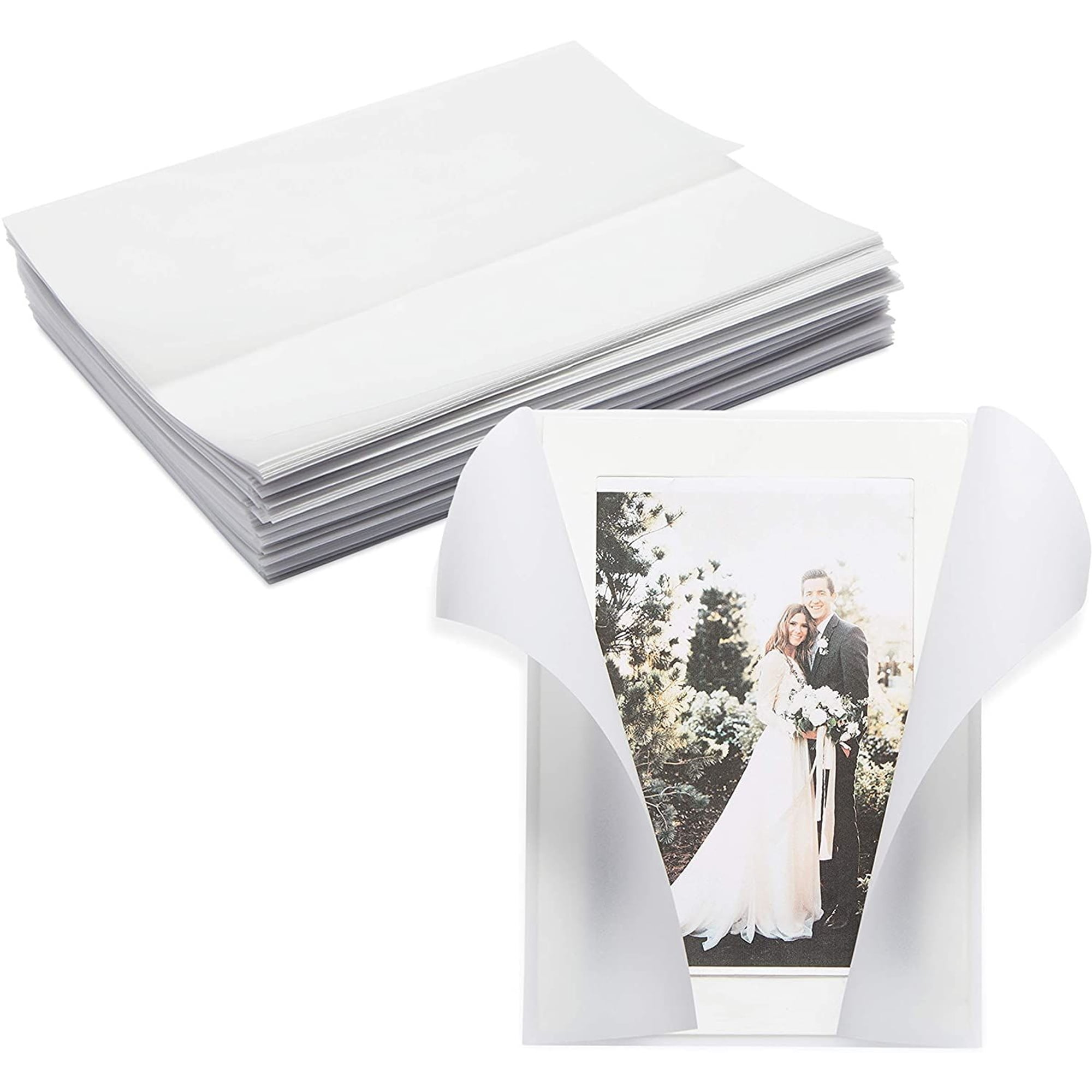 Ctosree 100 Sets Pre Folded Vellum Jackets Set Include 100 Vellum Jackets  for 5 x 7 Inch Invitations and 350 Gold Eucalyptus Branch Stickers  Translucent Wedding Invitations Wraps for Wedding
