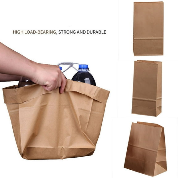 100 Pack Waterproof Brown Paper Lunch Bags Splash Proof Recyclable Kraft Bags For Food Packaging Bakery Deli And Grocery Store Hot Dog And Bagel Bags Eco Friendly