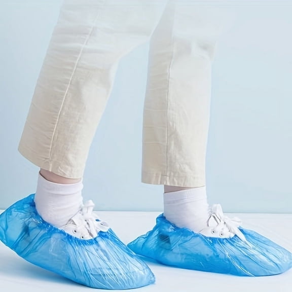 100-Pack Disposable Shoe Covers, Waterproof Non-Slip Shoe Covers Disposable for Home Cleaning, Medical, Construction & Rain Protection