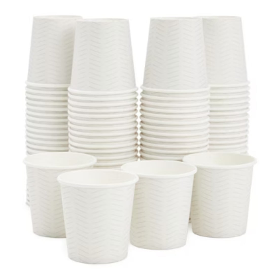 100 Pack White Geometric Disposable 4 oz Paper Cups for Espresso ...