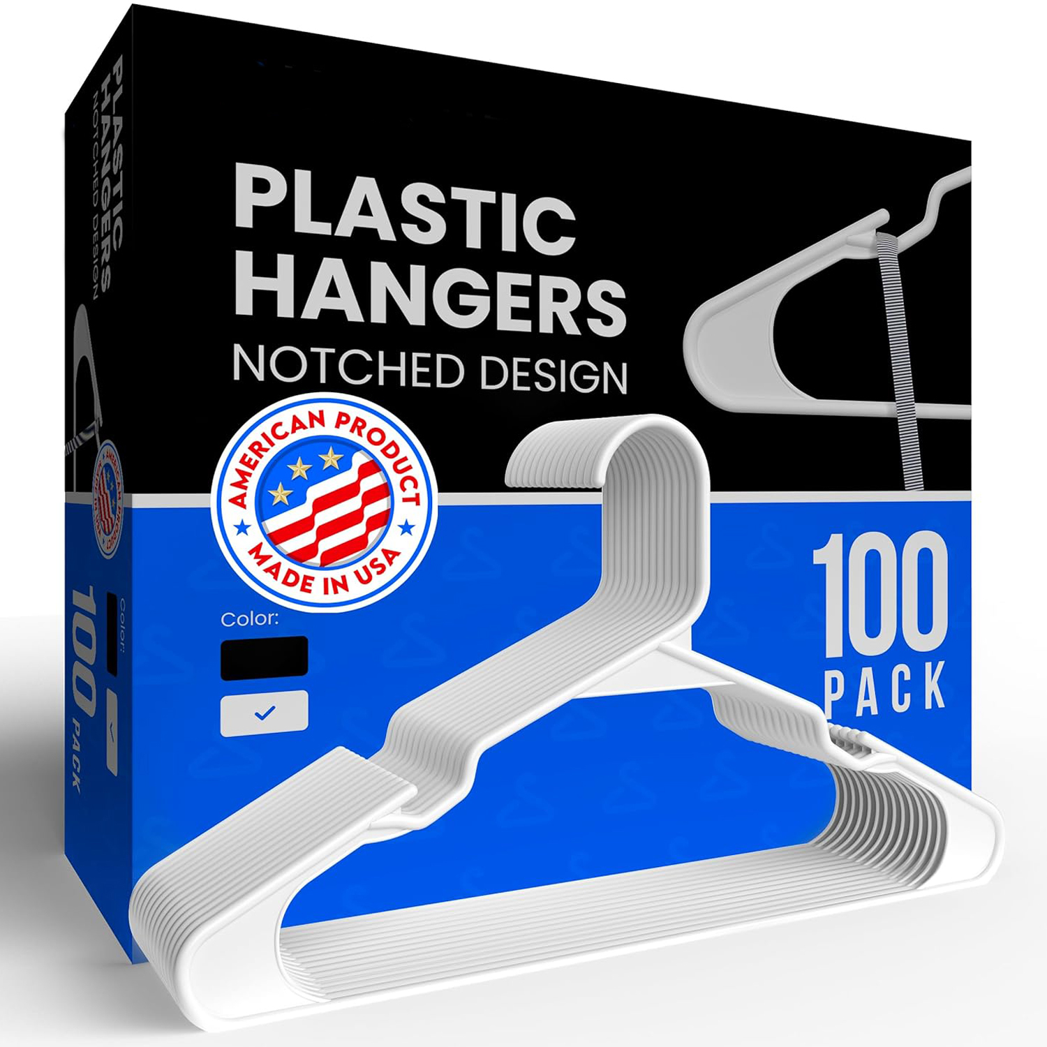 INTERNATIONAL HANGER HeavyDuty 1/2 inch Wide Contour Black Plastic