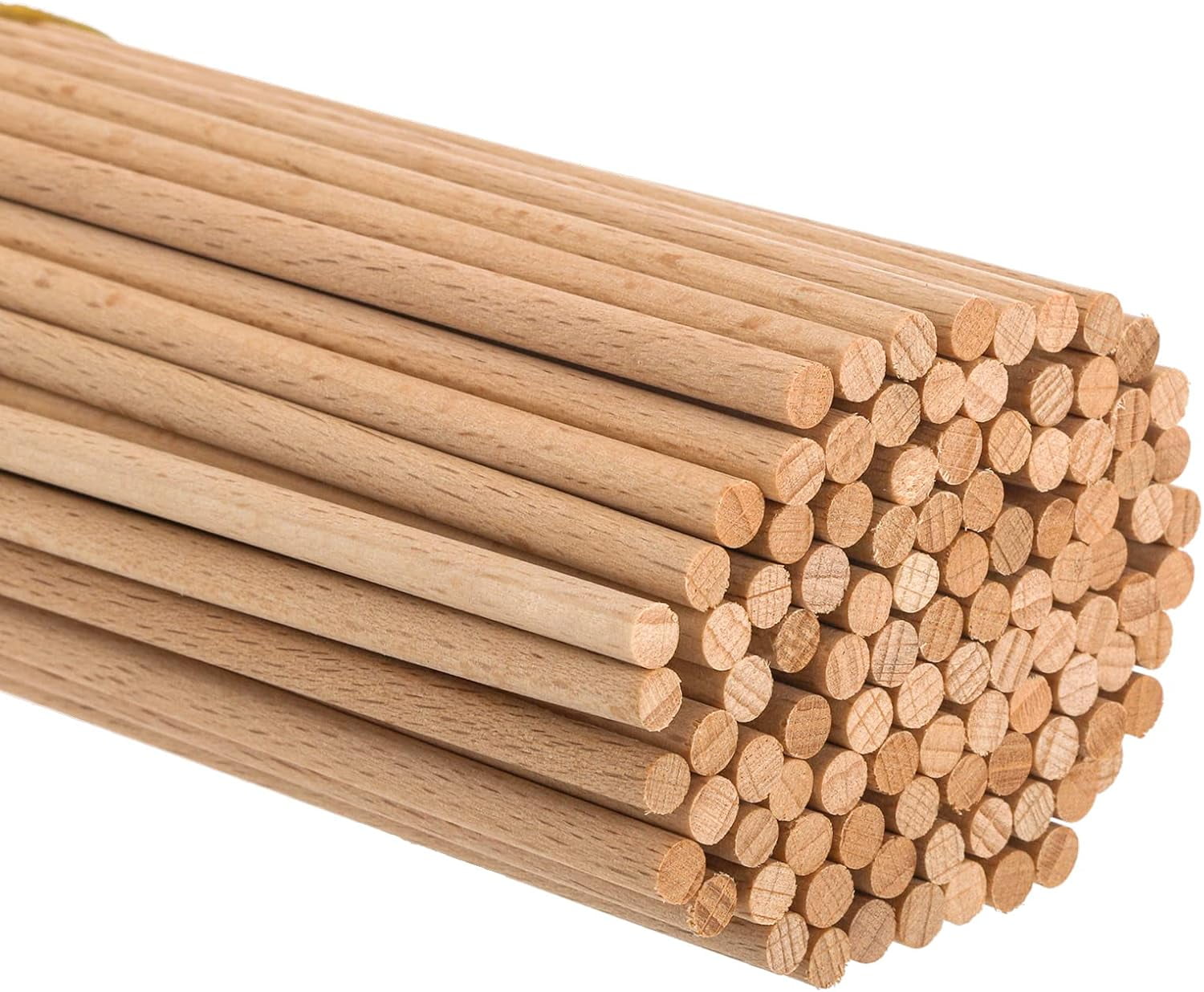 100 Pack Wooden Dowel Rods, 3/16 x 12 Inches Unfinished Natural Wood Craft Rods Sticks for DIY Crafts, Party, Wedding Centerpieces