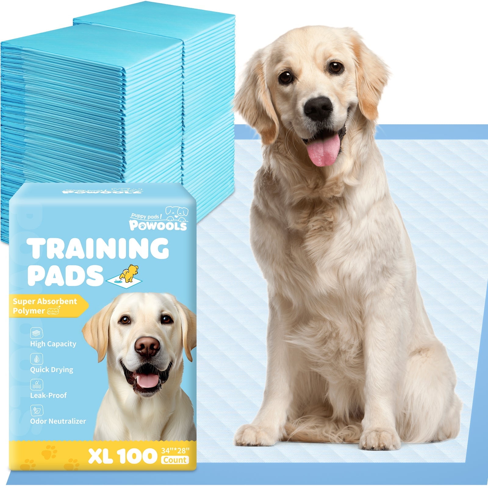 Powools Puppy Pads, 34" x 28" X-Large 6-