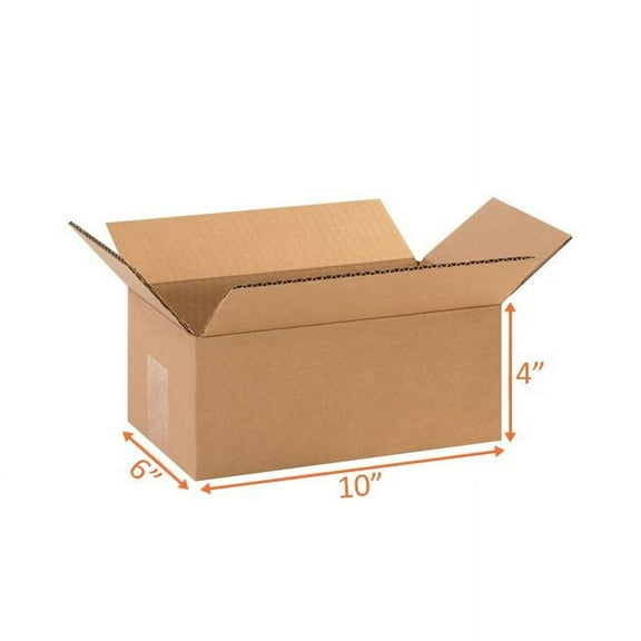 100 Pack of 10X6X4 Size Shipping and Packing Box - Cardboard - Quantity per Order: 100 Box Bundle (100 Boxes per Order of 1)