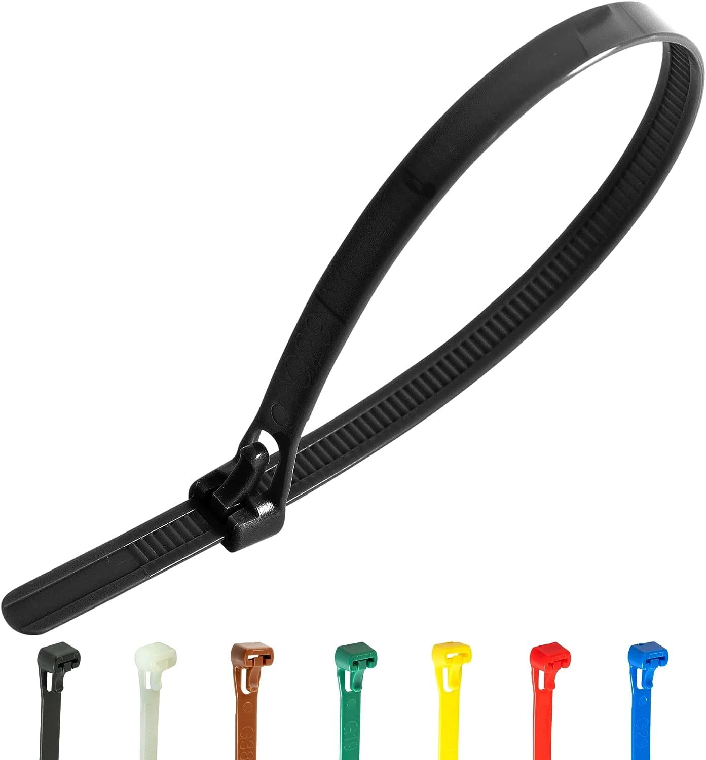 Reusable Cable Wraps 100 Pack of 150mm x 7.6mm Reusable Cable Ties, Heavy Duty Black ...