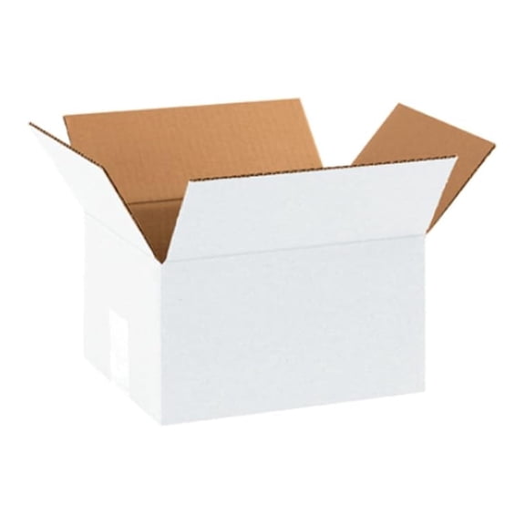 - 100 Pack of 8x6x4” White Corrugated Cardboard Packing Shipping Mailing Moving Carton Boxes Cube