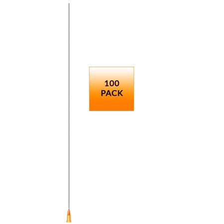 100 Pack of Blunt Tip Lure Lock Dispensing Fill, Industrial/Arts and Crafts Needles, 15 Gauge - Amber, 10" / 25.4cm