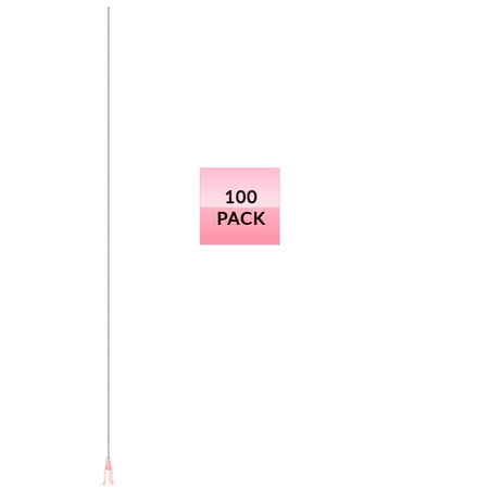 100 Pack of Blunt Tip Lure Lock Dispensing Fill, Industrial/Arts and Crafts Needles, 20 Gauge - Pink, 10" / 25.4cm