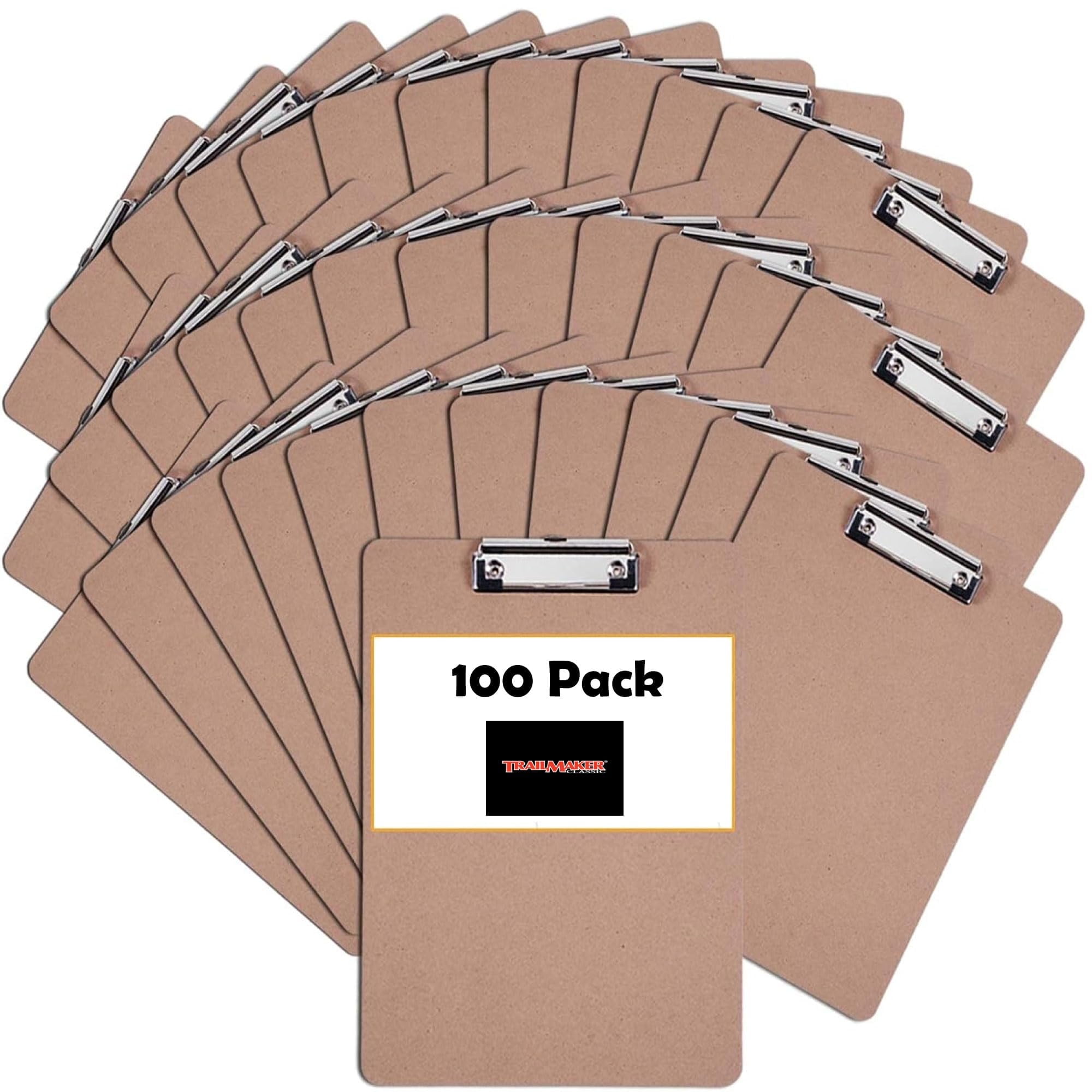 100 Pack of Bulk Wholesale Heavy Duty Wooden 8.5”W x 11”L Clipboards for Back to School, Students, Teachers, Office, Schools and Classrooms
