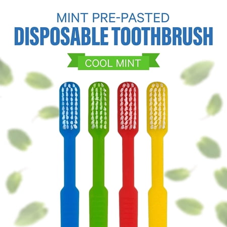100 Pack of Disposable Pre-pasted Toothbrush's Individually Wrapped Soft Bristle for Dental Care & Oral Hygiene, Bracec use