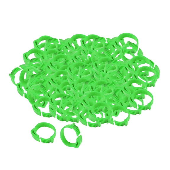 100 Pack of Poultry Bands, Bird Adjustable Foot Label Rings,Identification Home Chicken Circle,for ,Chicks,Bantam,Lovebirds Green