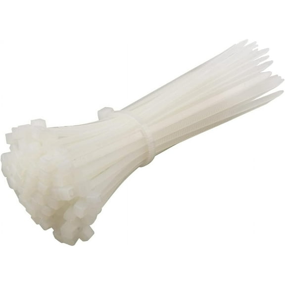 100 Pack of White Cable Ties,100mm x 2.5mm, 4" Nylon Tie Wraps Self Locking Small Zip Ties Clear Cable tie Premium