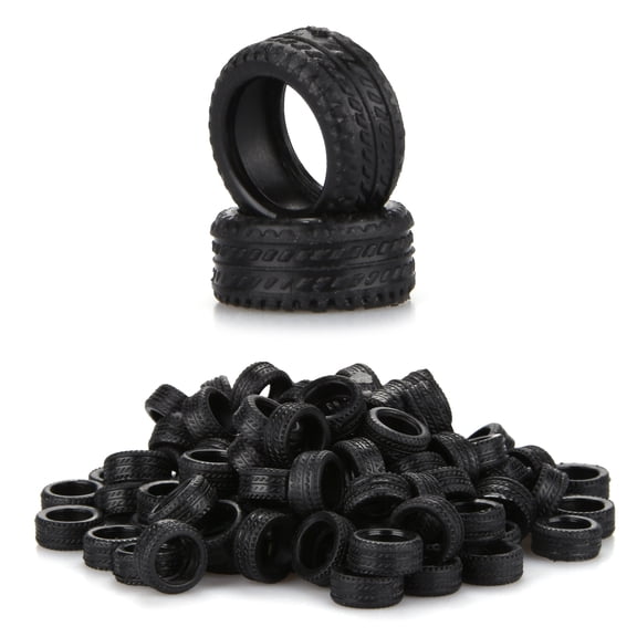 100 Pack1/64 Model Tire Rubber Miniature 1:64 Car Rubber Tire Modification Diorama Display Model Scene Accessories