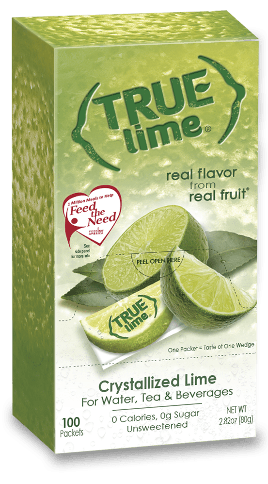 True Lime Crystallized Lime Packets for Water, Tea & Beverages