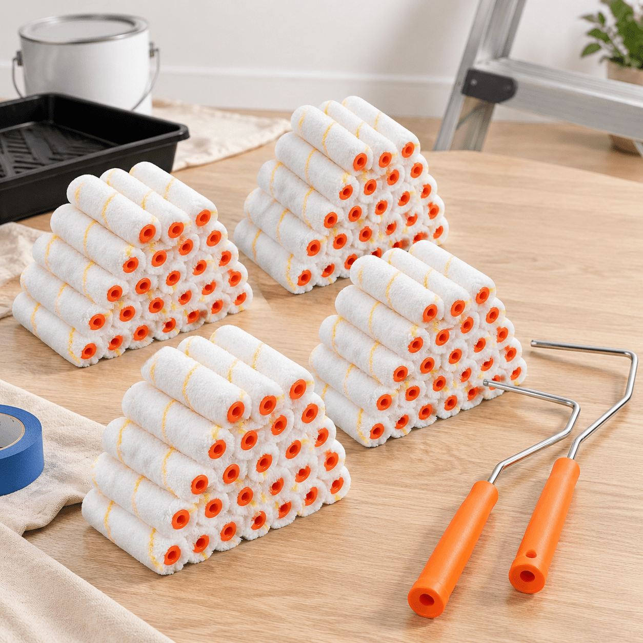 100 Packfibert Roller 4 Inch 3/8 Nap - Walmart.com