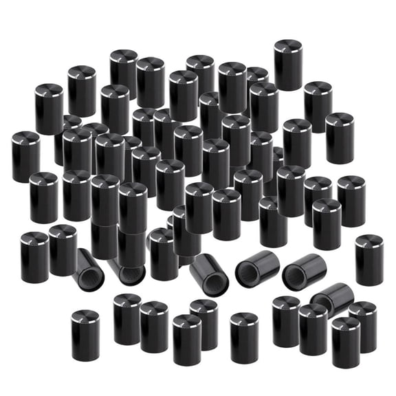 100 Packs 10pcs 15mm Metal Potentiometer Volume Control Switch 6mm, Potentiometer Knob Button Cap with Shaft, 10x15mm Black