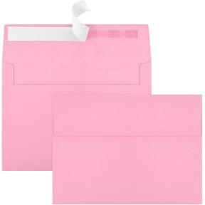 100 Packs 5x7in Envelopes, Pink A7 Envelopes for Invitations, Printable, Self Seal for Weddings, Photos, Postcards, Greeting Cards, Mailing
