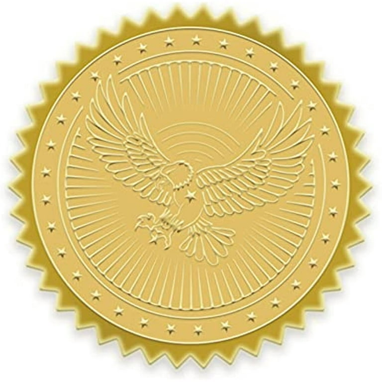 100 Packs Eagle Embossed Gold Foil Stickers Certificate Seals for Festival  Invitations Graduation Notary Seals and Christmas Decoration 