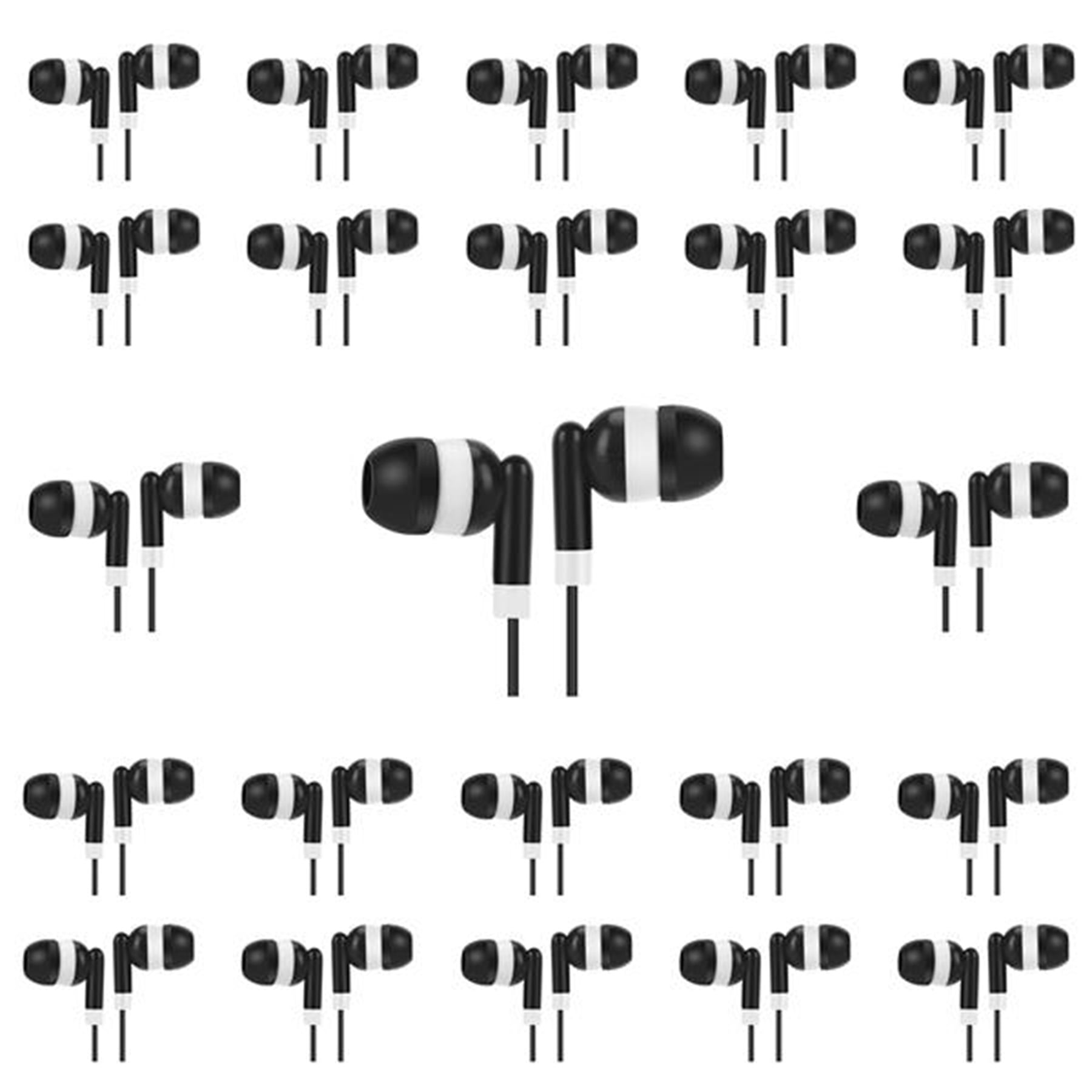 100 Packs Earbuds Bulk for Classroom Student Headphones Class Set Wired Earphones for School