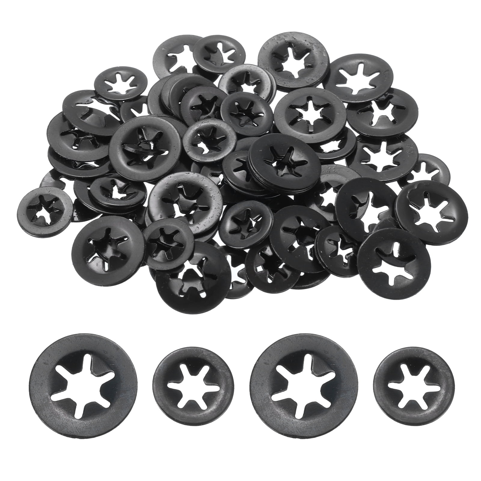 100 Packs Internal Tooth Star Lock Washers Set M3 M4 Push on Retaining