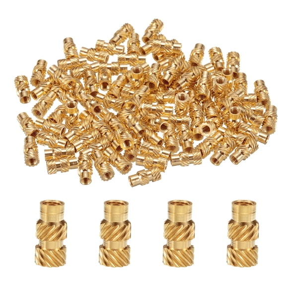 100 Packs M3 Threaded Inserts Brass Heat Set Insert M3x10mm, OD 5mm Knurled Insert Nuts