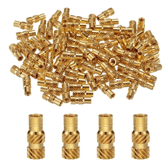 100 Packs M3 Threaded Inserts Brass Heat Set Insert M3x12mm, OD 5mm Knurled Insert Nuts