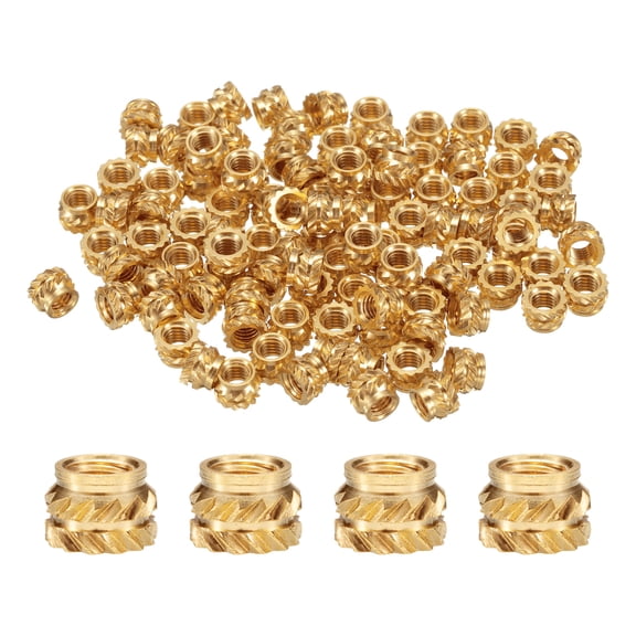 100 Packs M3 Threaded Inserts Brass Heat Set Insert M3x3.5mm, OD 5mm Knurled Insert Nuts