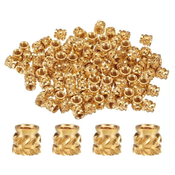 100 Packs M3 Threaded Inserts Brass Heat Set Insert M3x4.5mm, OD 5mm Knurled Insert Nuts
