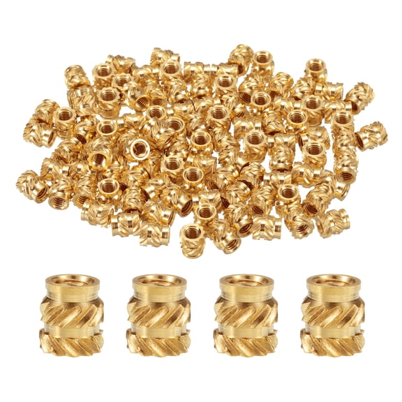 100 Packs M3 Threaded Inserts Brass Heat Set Insert M3x5.5mm, OD 5mm Knurled Insert Nuts