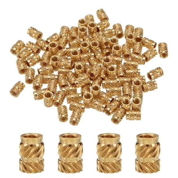 100 Packs M3 Threaded Inserts Brass Heat Set Insert M3x5.7mm, OD 4.6mm Knurled Insert Nuts