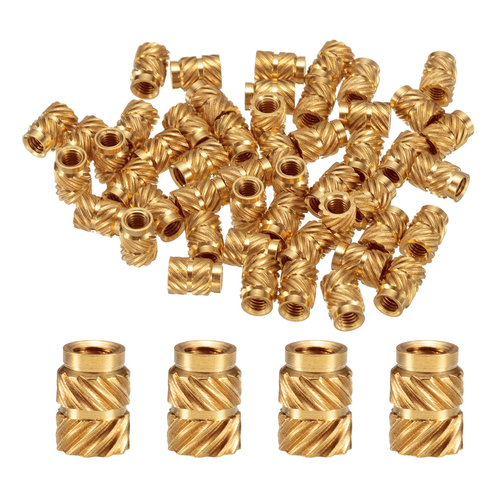 100 Packs M3 Threaded Inserts Brass Heat Set Insert M3x7mm, OD 5mm ...