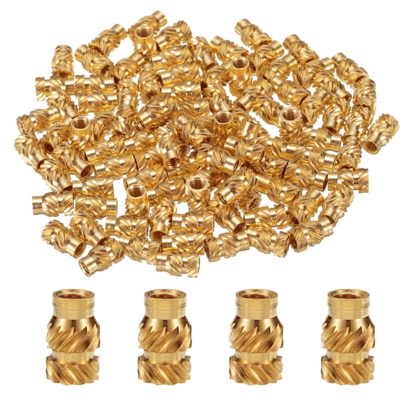 100 Packs M3 Threaded Inserts Brass Heat Set Insert M3x8mm, OD 5mm Knurled Insert Nuts