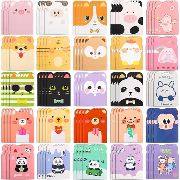 100 Packs Mini Notebooks Party Favors  Small Cute Portable Pocketbook Bulk Cartoon     Monkey Themed for Christmas  Classroom Rewards Office