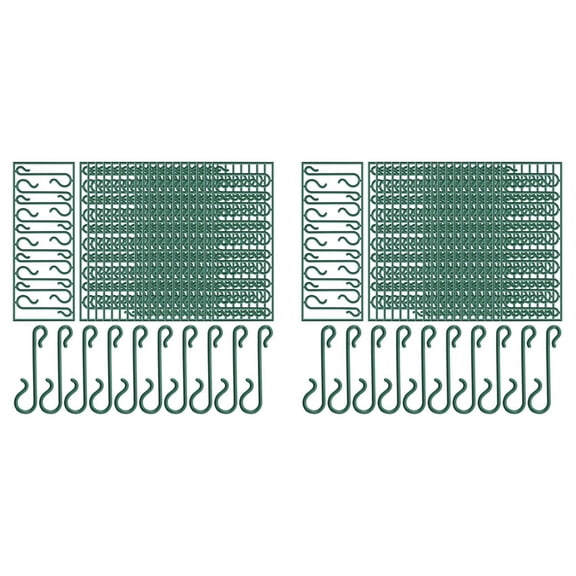 100 Packs Plastic Green Bauble Hooks for Hanging Christmas Tree Decorations,Christmas Wreath,Ornament and Lights Hangers