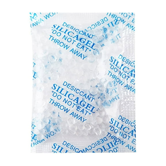 100 Packs Silica Gel Desiccant - 2G Moisture Absorber Packets With Blue Beads, Food Safe Non-Toxic For Storage, Closets, Shoes, Electronics, Bags - Keep Items Dry Prevent Mold