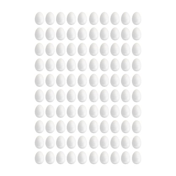 100 Packs Unpainted Foam Eggs Craft Accessories DIY Materials for School Projects Kindergarten Activities